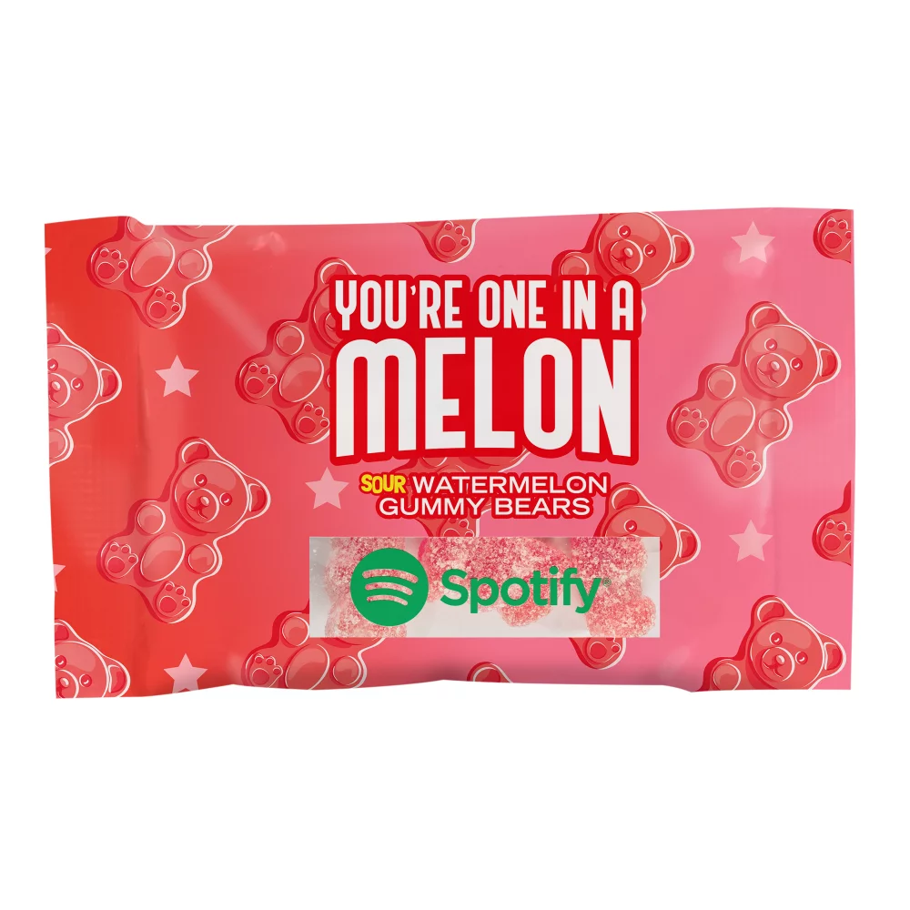 Bonbons par couleur 1 oz. Sac DigiBag en couleur pleine avec des oursons en gélatine.