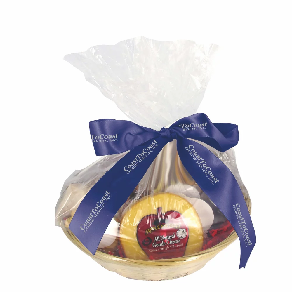 Panier-cadeau gourmet à partager - Fromage et craquelins