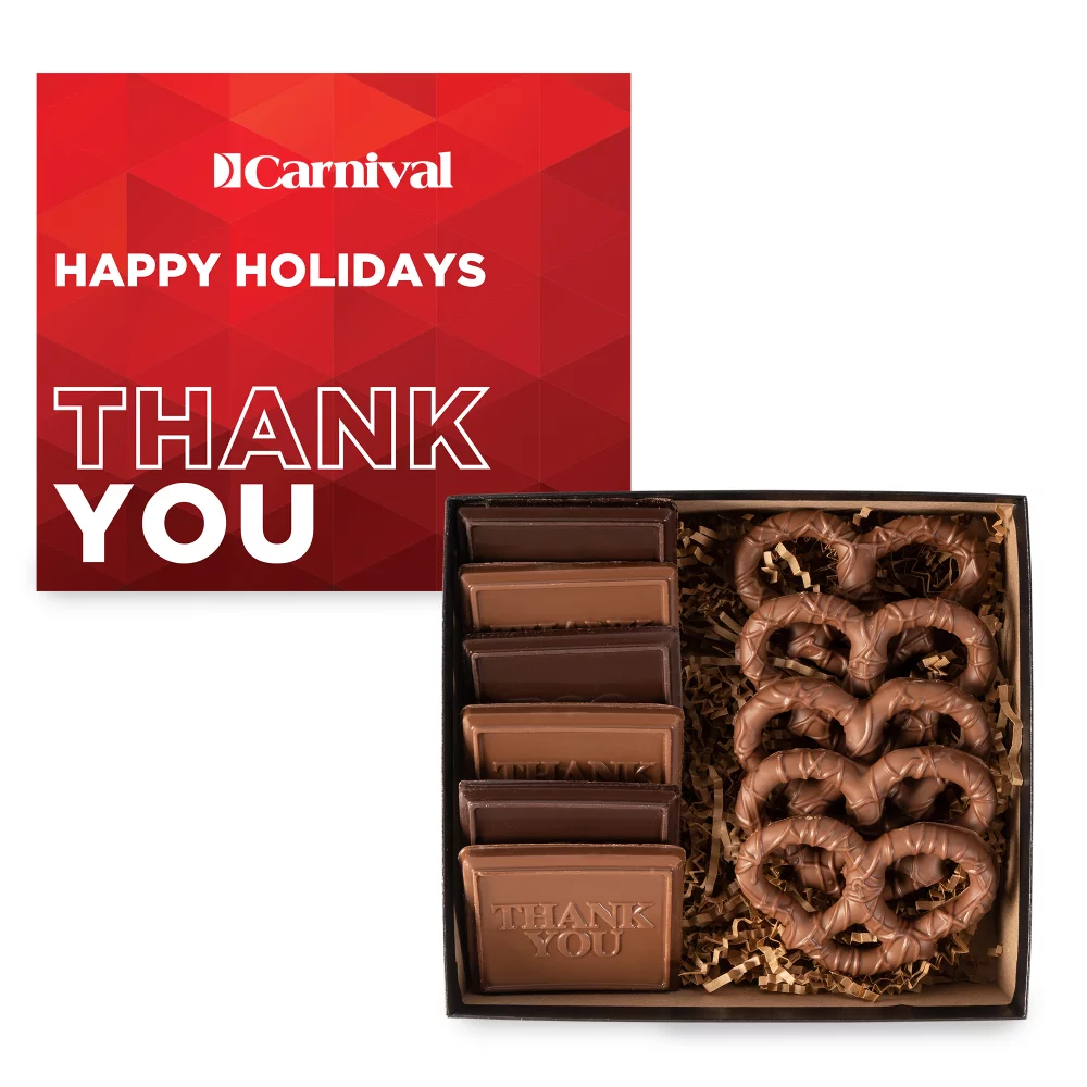 Boîte cadeau de 6 biscuits et confiseries avec des bretzels