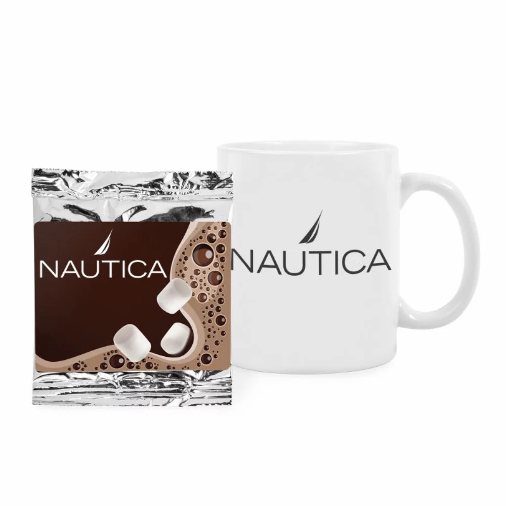 Ensemble cadeau tasse et chocolat chaud