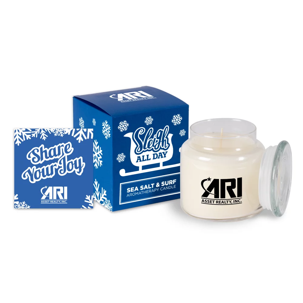 Bougie en pot en verre de 16 oz dans une boîte cadeau au toucher doux