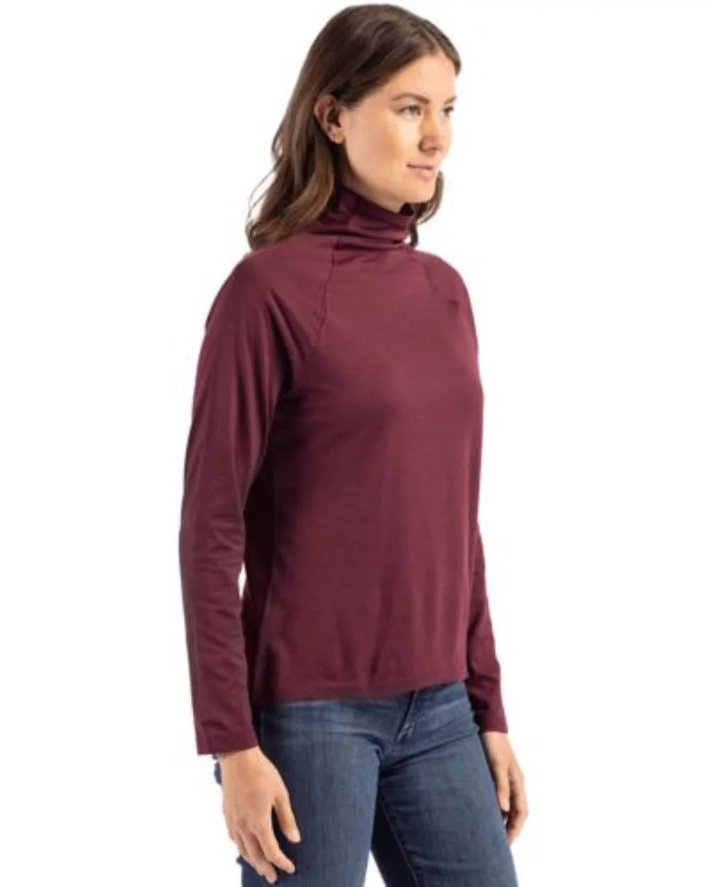 Cutter & Buck Coastline Epic Comfort Eco Recycled Womens Funnel Neck
