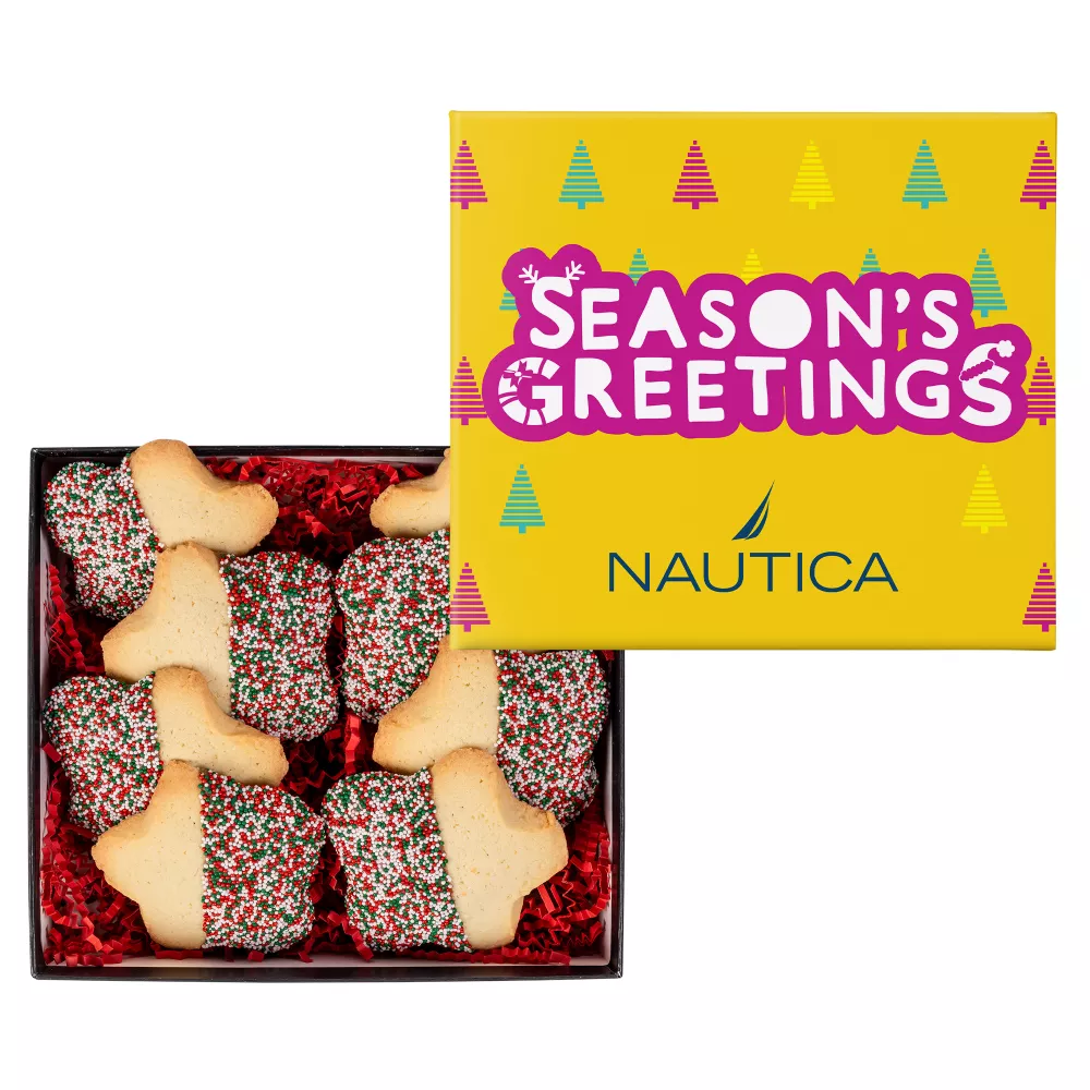 Biscuit étoilé décadent dans une boîte cadeau