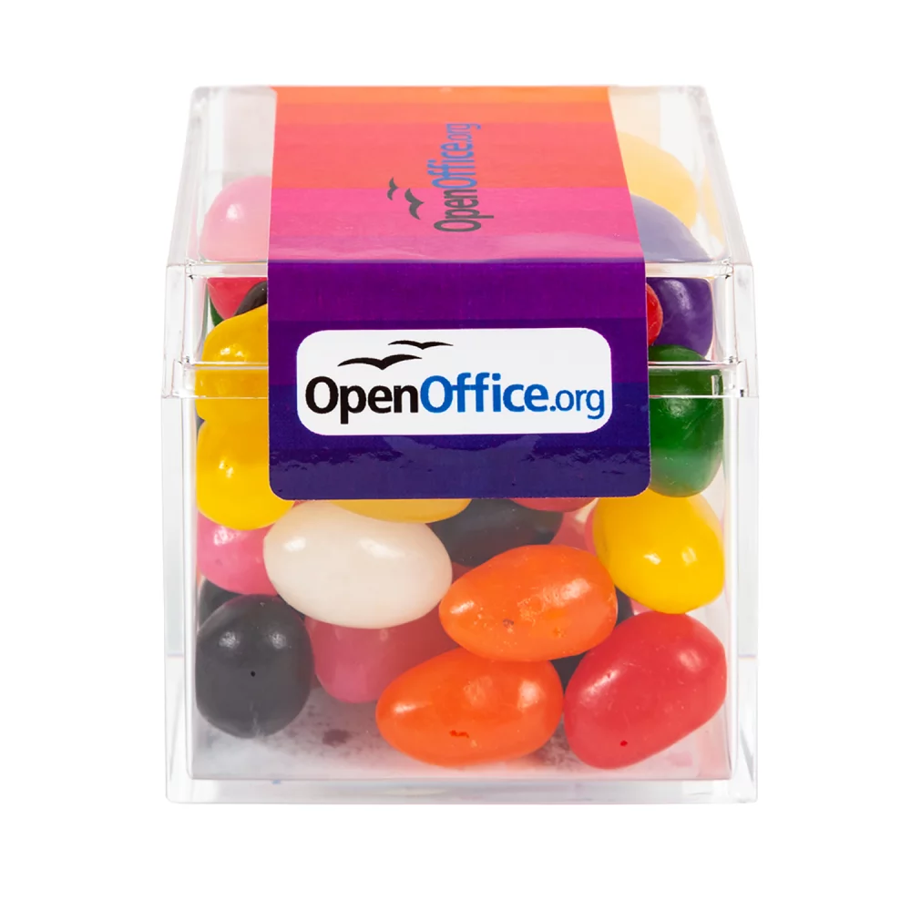 Boîtes sucrées avec des haricots de gelée assortis