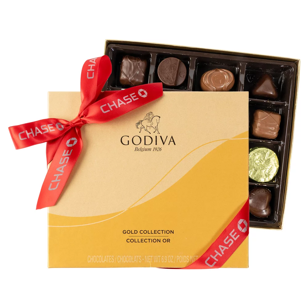 Boîte assortie Godiva Ballotin Gold de 19 pièces