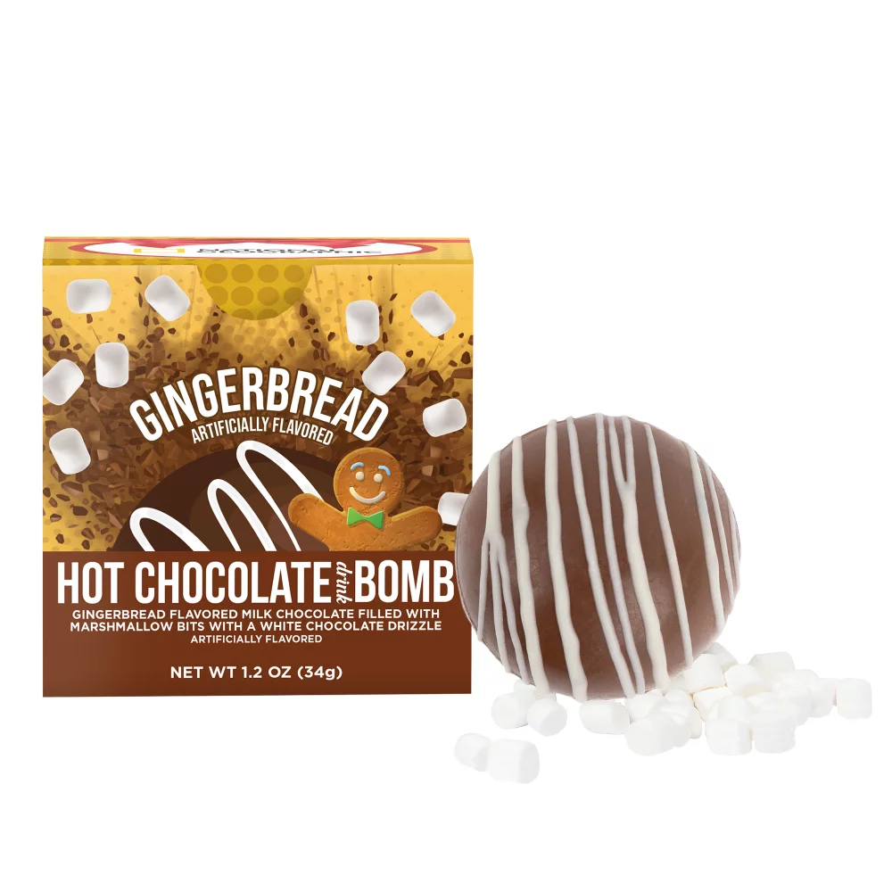 Hot Chocolate Bomb Gingerbread Flavor in Full Color Box