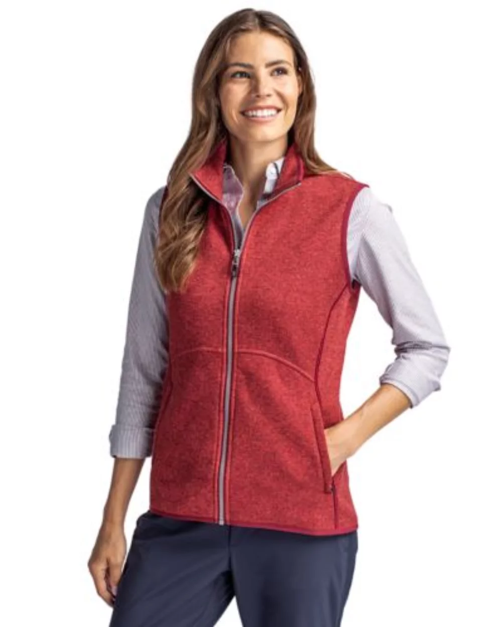 Gilet zippé pour femme en tricot Cutter & Buck Mainsail