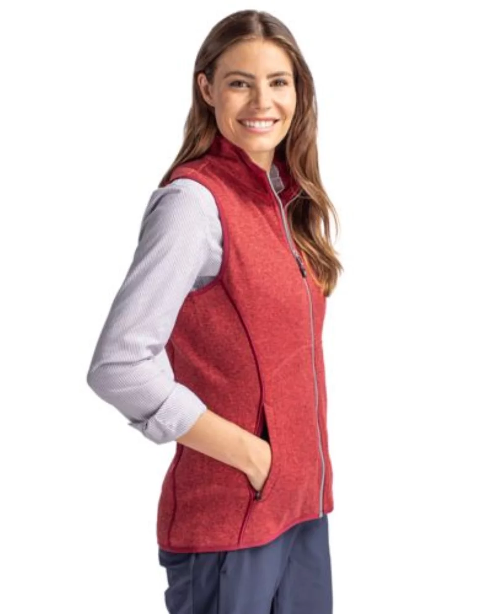 Gilet zippé pour femme en tricot Cutter & Buck Mainsail