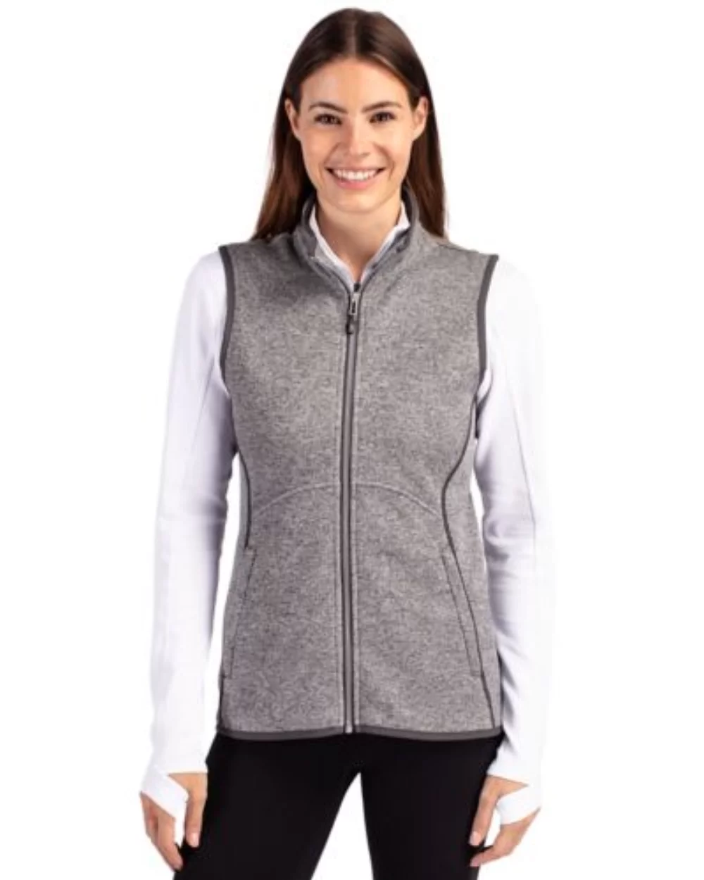 Gilet zippé pour femme en tricot Cutter & Buck Mainsail