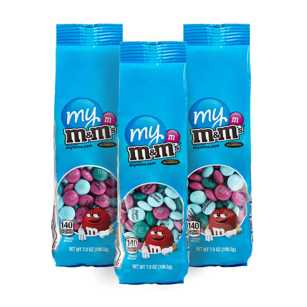 Ensemble de trois sacs de M&M'S® personnalisés de 7 oz.