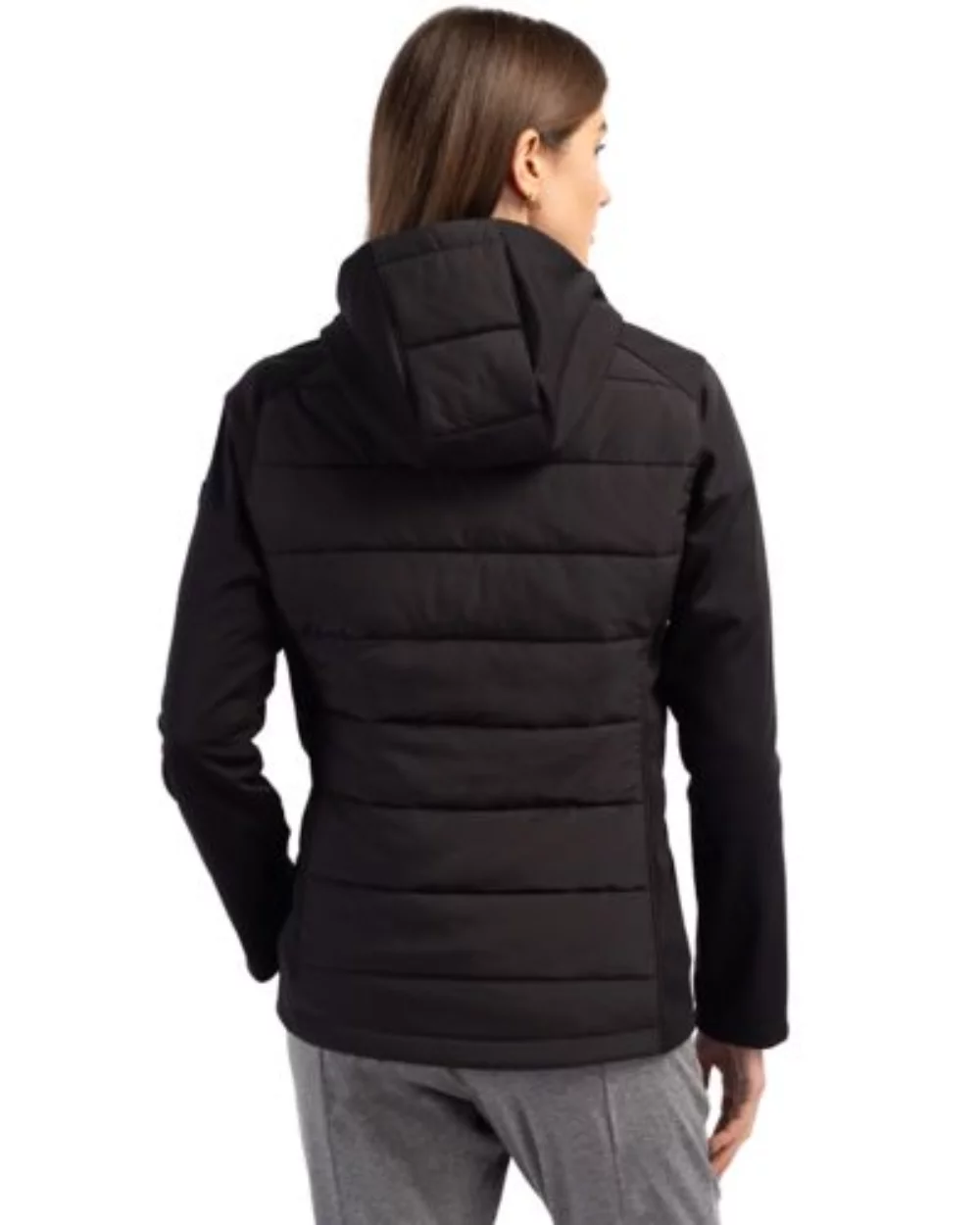 Cutter & Buck Evoke Hybrid Eco Softshell Recycled Full Zip Womens Hooded Jacket