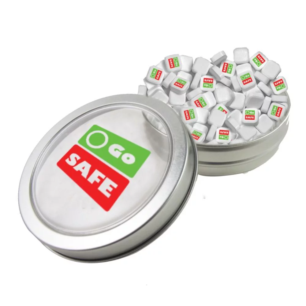 Petite boîte vue de dessus - Menthes carrées imprimées