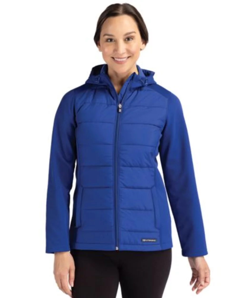 Cutter & Buck Evoke Hybrid Eco Softshell Recycled Full Zip Womens Hooded Jacket