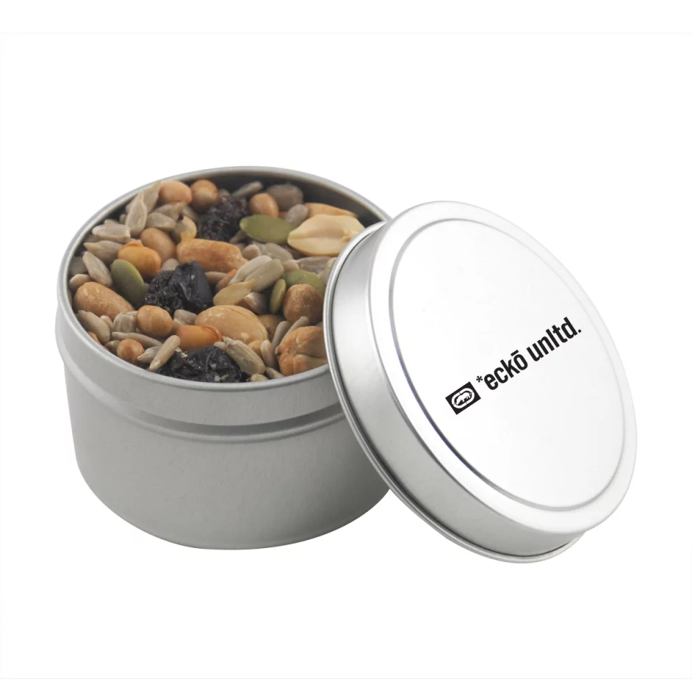 Boîte ronde avec mélange de fruits secs