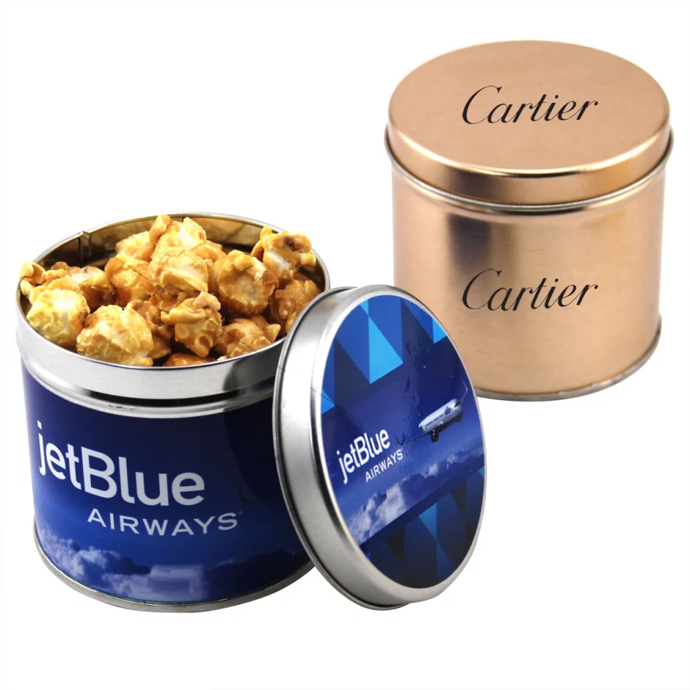 Round Tin w/Caramel Popcorn