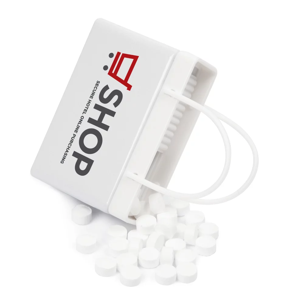 White Shopping Bag Mint Tin