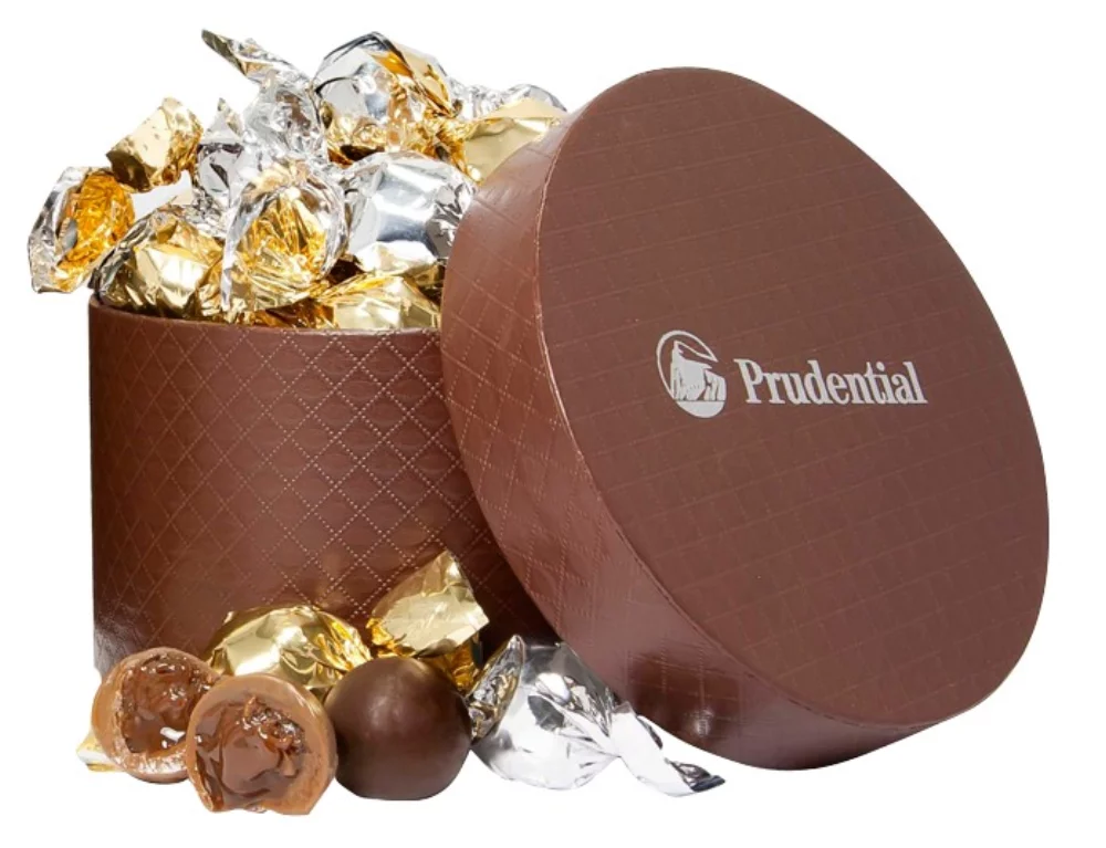 Small Hat Box with Twist Wrapped Truffles (24 Pieces)
