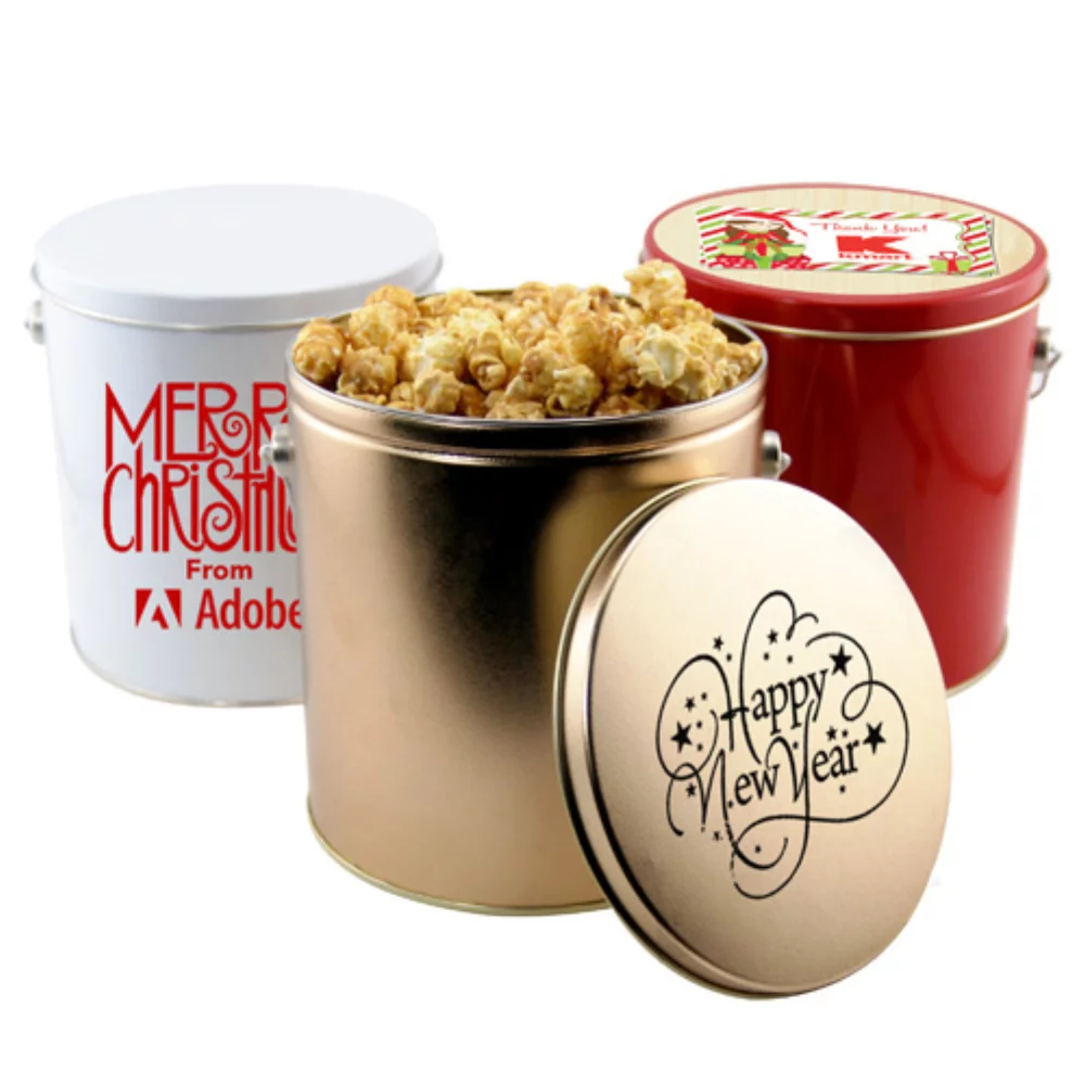 Boîte-cadeau d'1 gallon avec du popcorn au caramel
