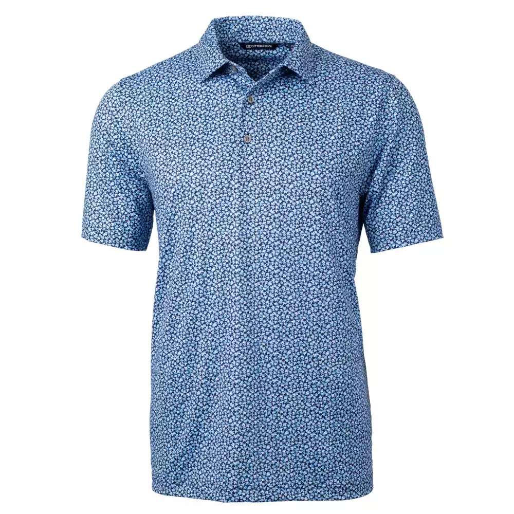Polo pour hommes Cutter & Buck Pike Magnolia imprimé extensible