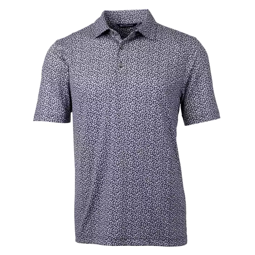 Polo pour hommes Cutter & Buck Pike Magnolia imprimé extensible