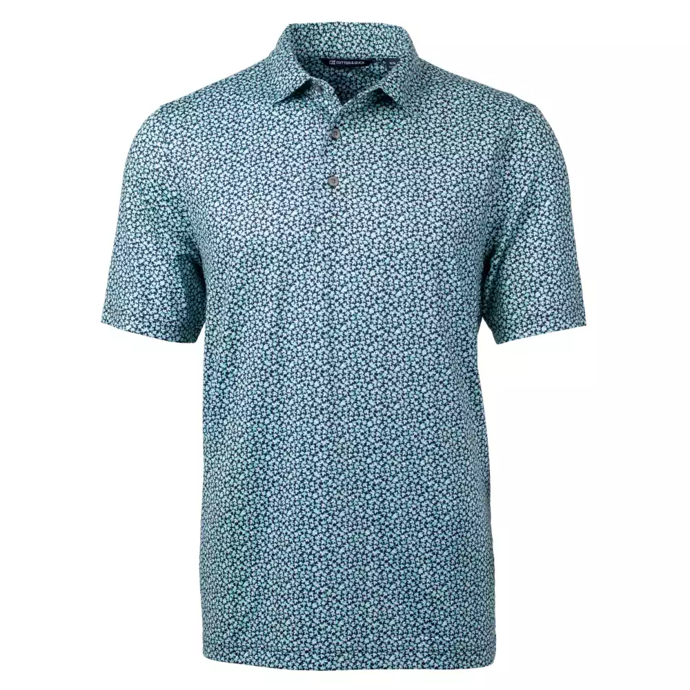 Polo pour hommes Cutter & Buck Pike Magnolia imprimé extensible