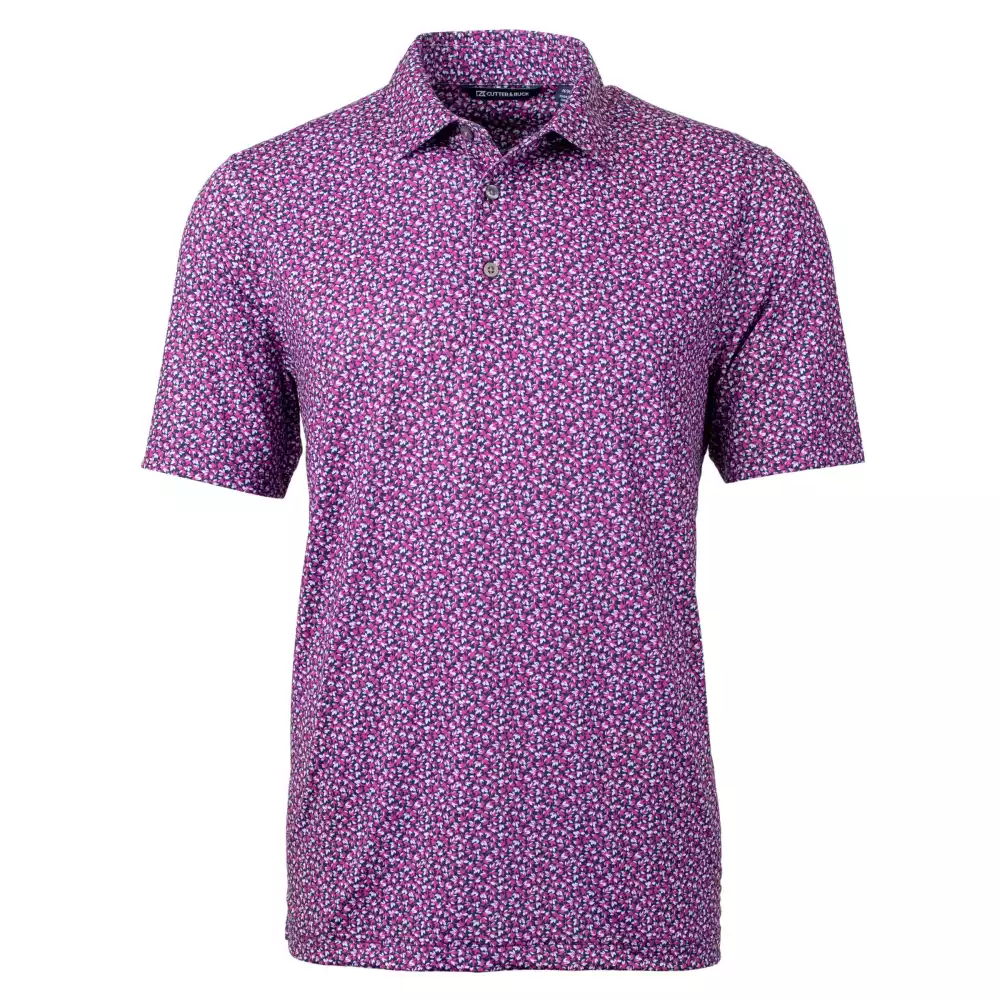 Polo pour hommes Cutter & Buck Pike Magnolia imprimé extensible