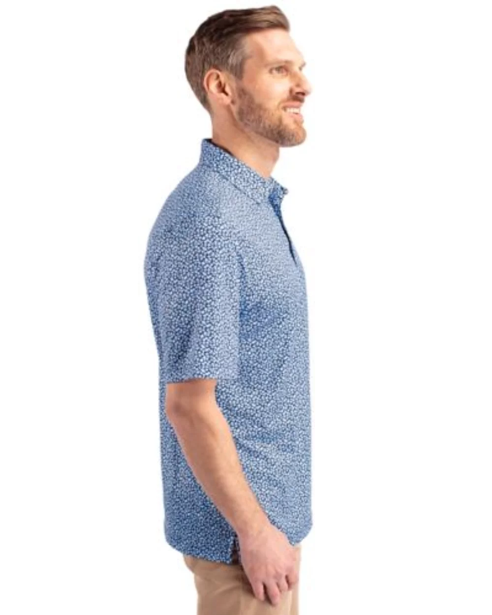Polo pour hommes Cutter & Buck Pike Magnolia imprimé extensible