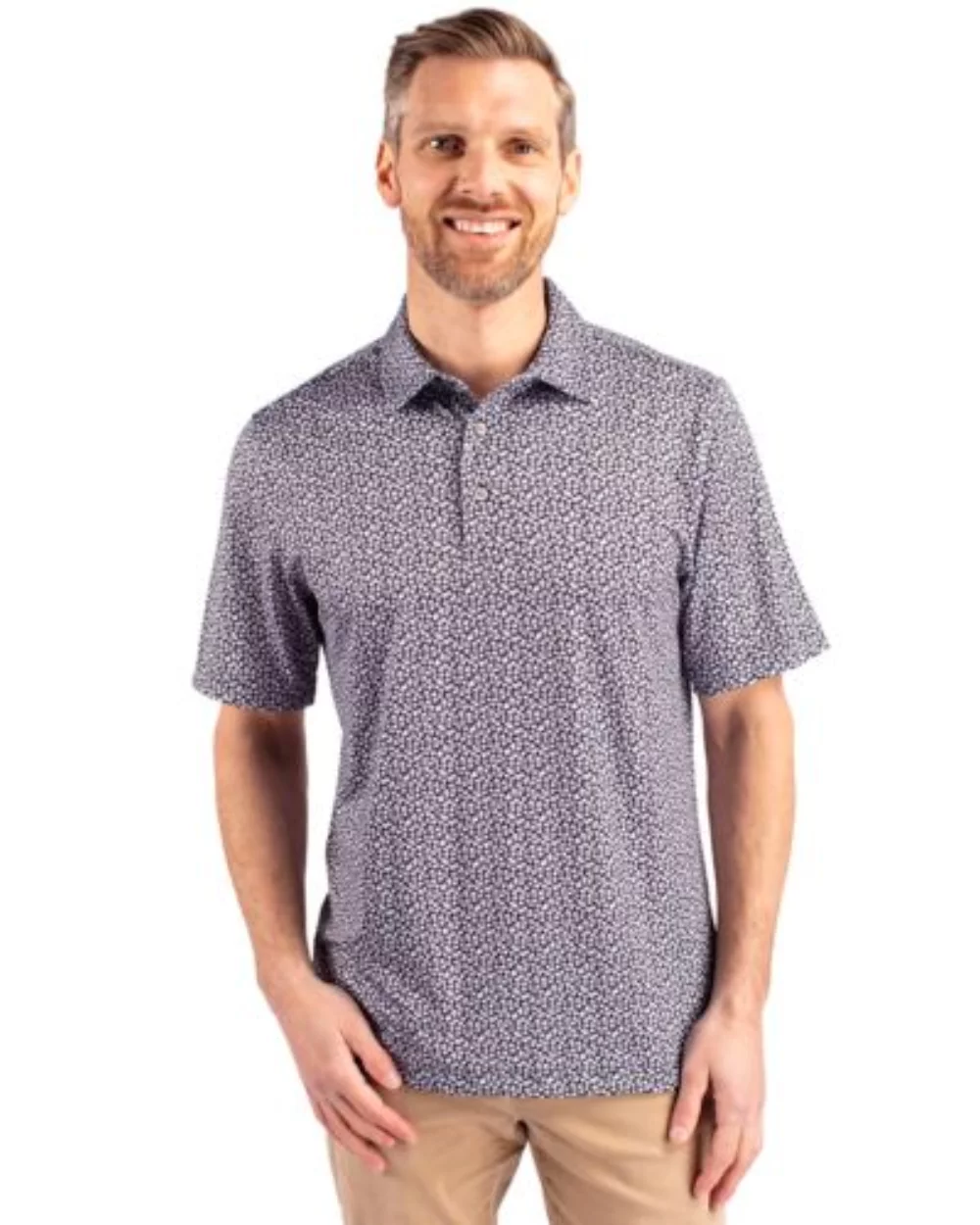 Cutter & Buck Pike Magnolia Print Stretch Mens Polo