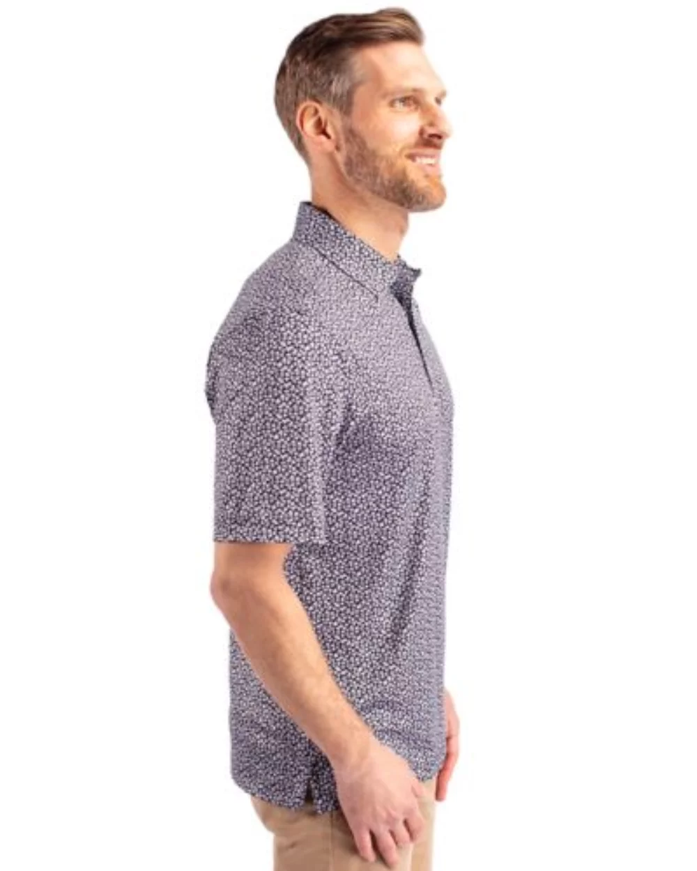Cutter & Buck Pike Magnolia Print Stretch Mens Polo