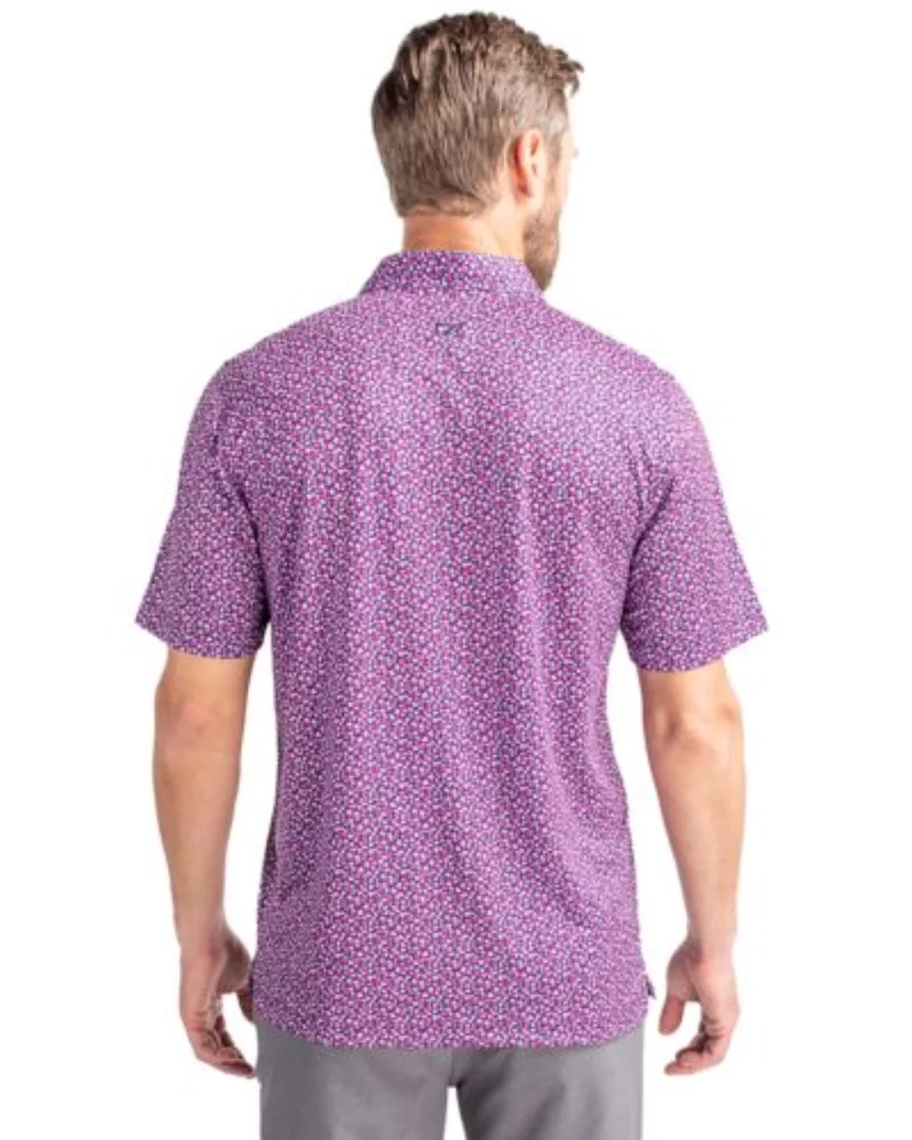 Polo pour hommes Cutter & Buck Pike Magnolia imprimé extensible