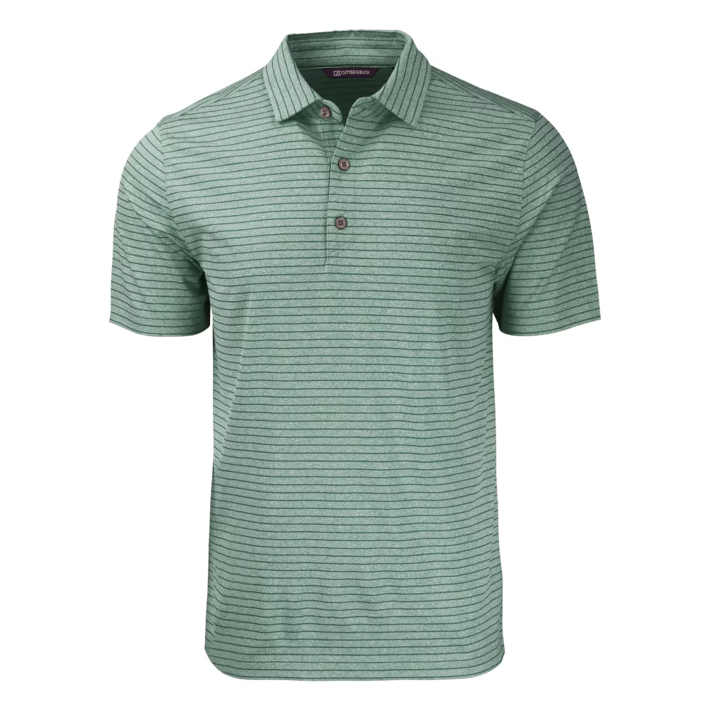 Polo pour hommes Cutter & Buck Forge Eco Heather Stripe Stretch recyclé
