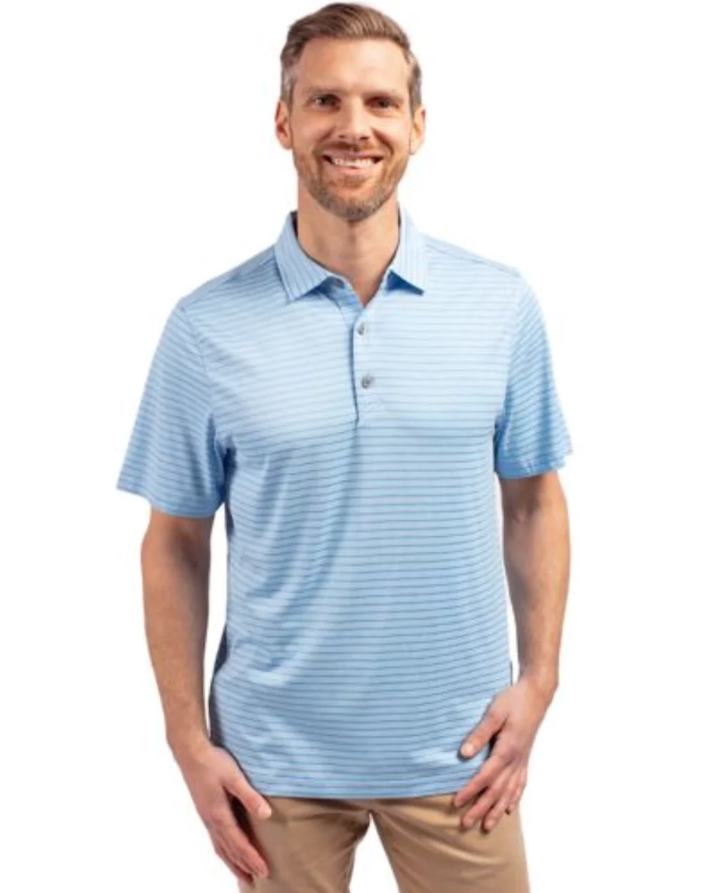 Polo pour hommes Cutter & Buck Forge Eco Heather Stripe Stretch recyclé