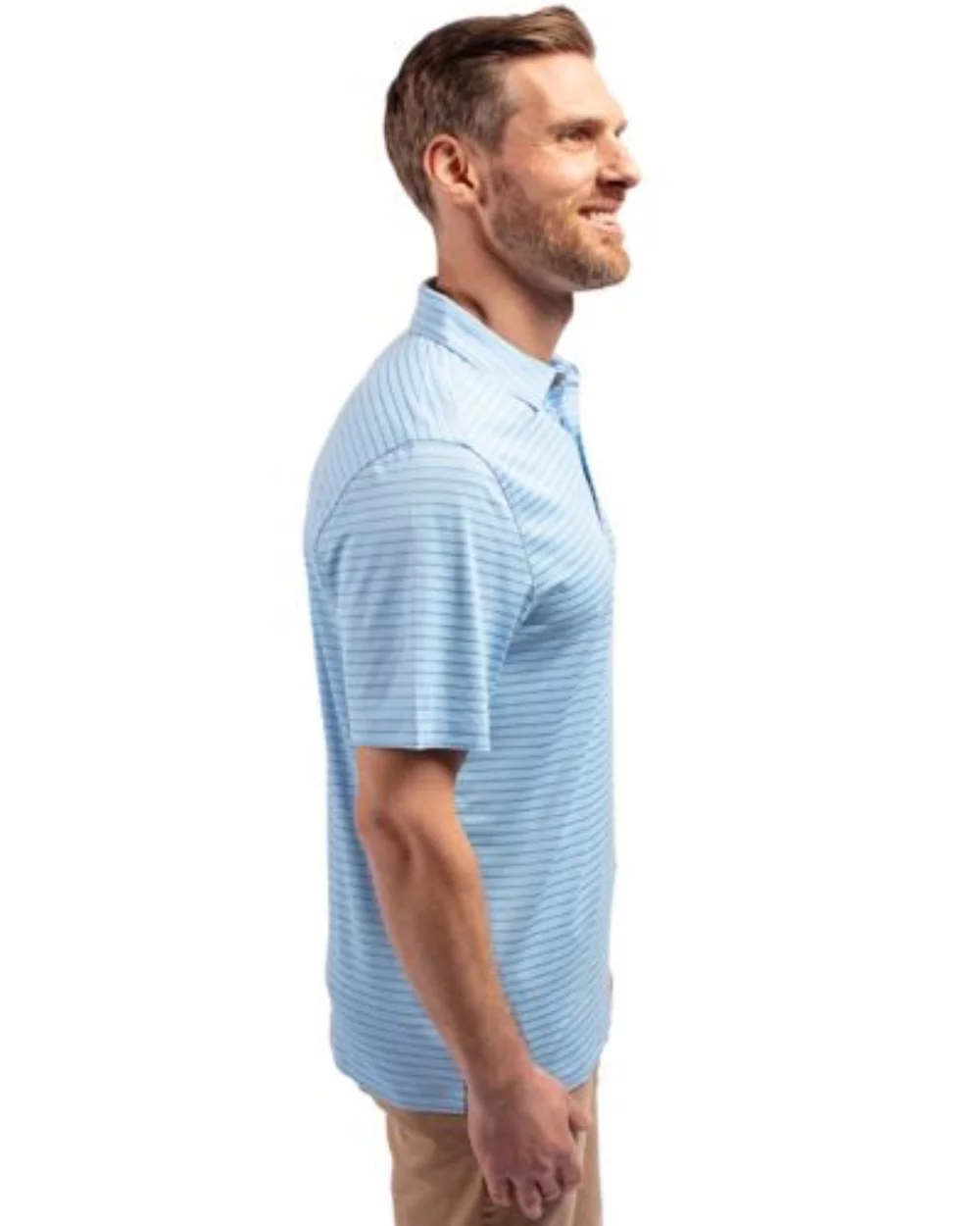 Cutter & Buck Forge Eco Heather Stripe Stretch Recycled Mens Polo