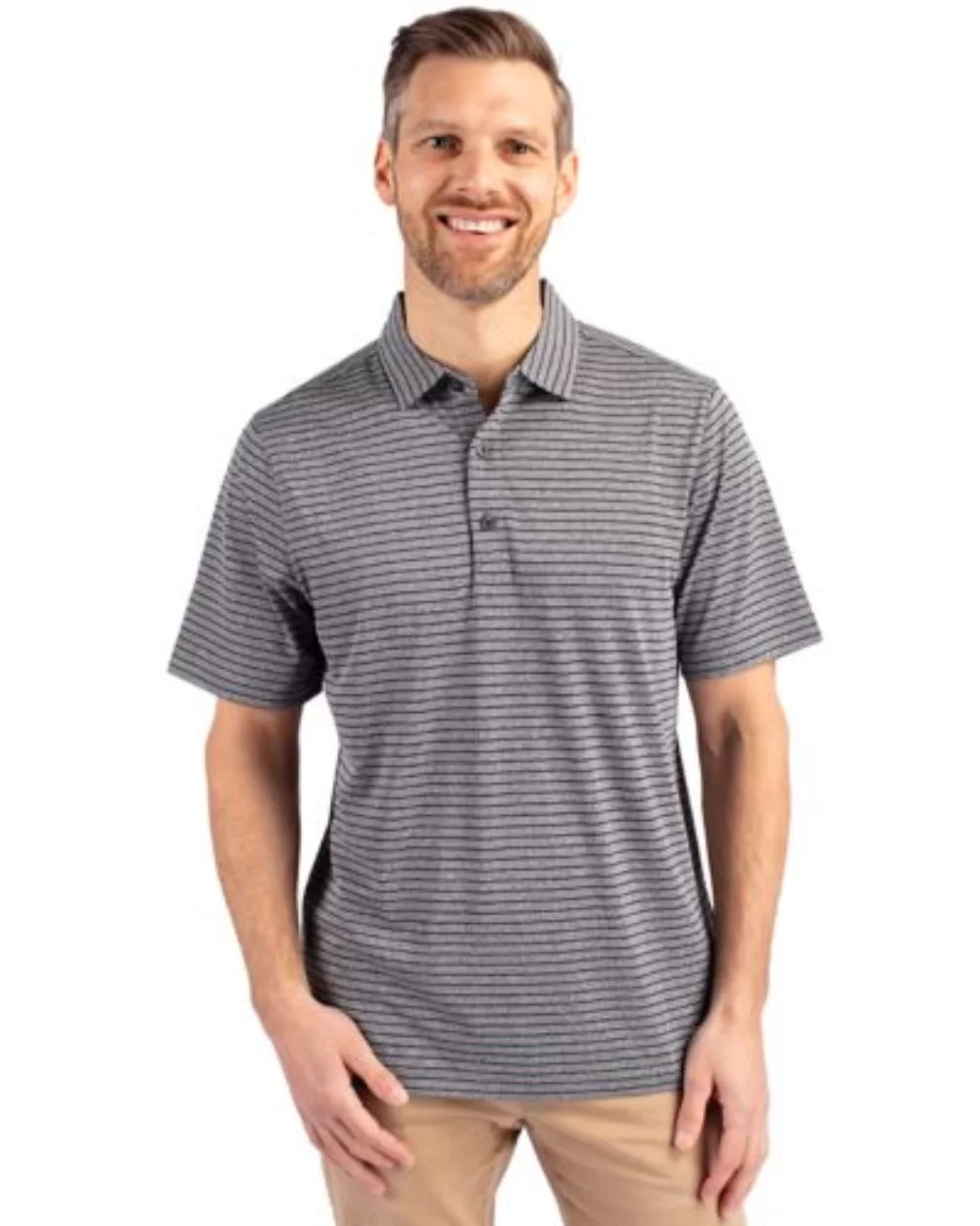 Cutter & Buck Forge Eco Heather Stripe Stretch Recycled Mens Polo
