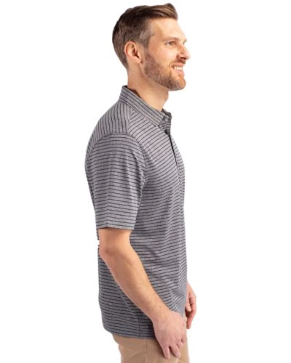 Cutter & Buck Forge Eco Heather Stripe Stretch Recycled Mens Polo