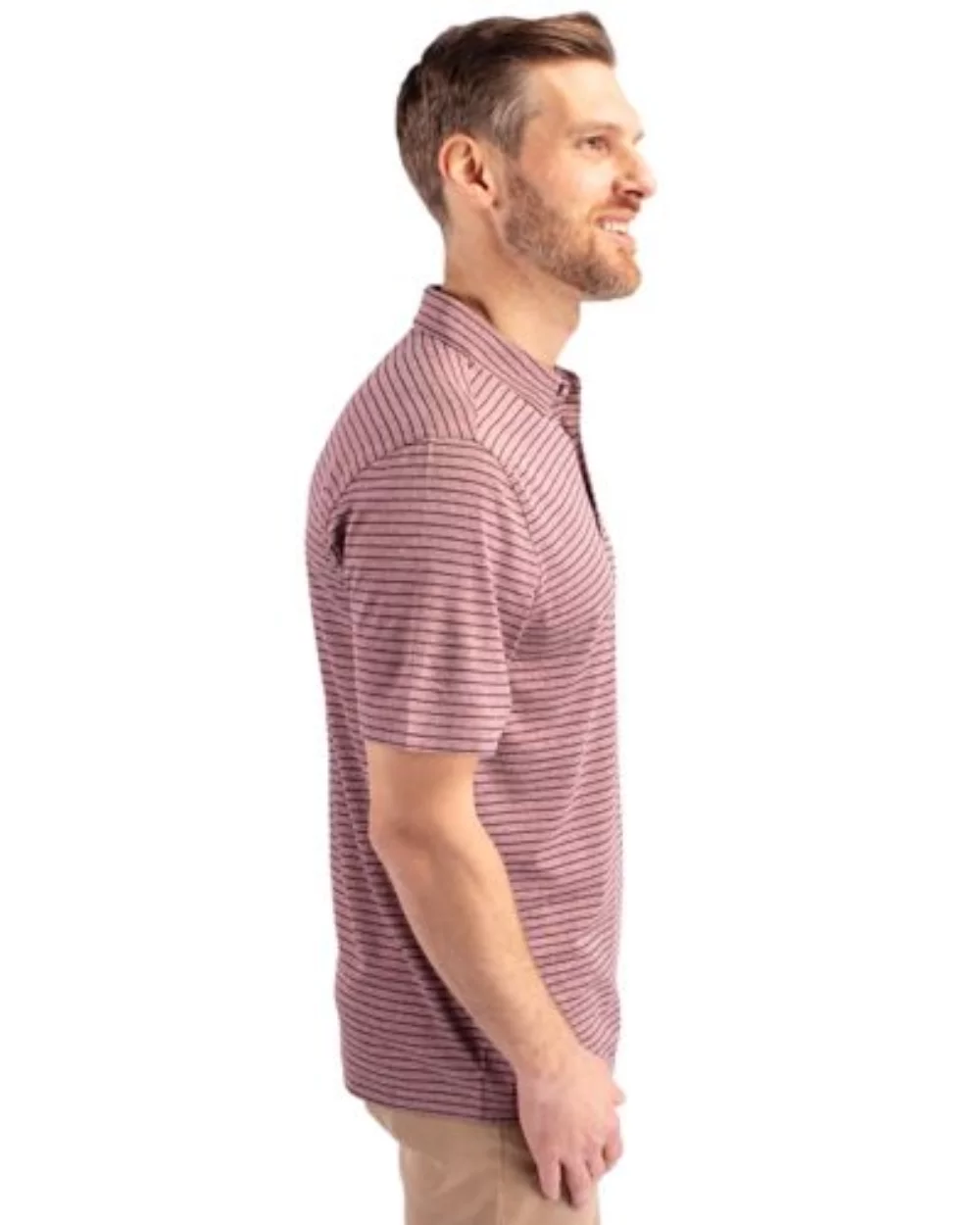 Cutter & Buck Forge Eco Heather Stripe Stretch Recycled Mens Polo