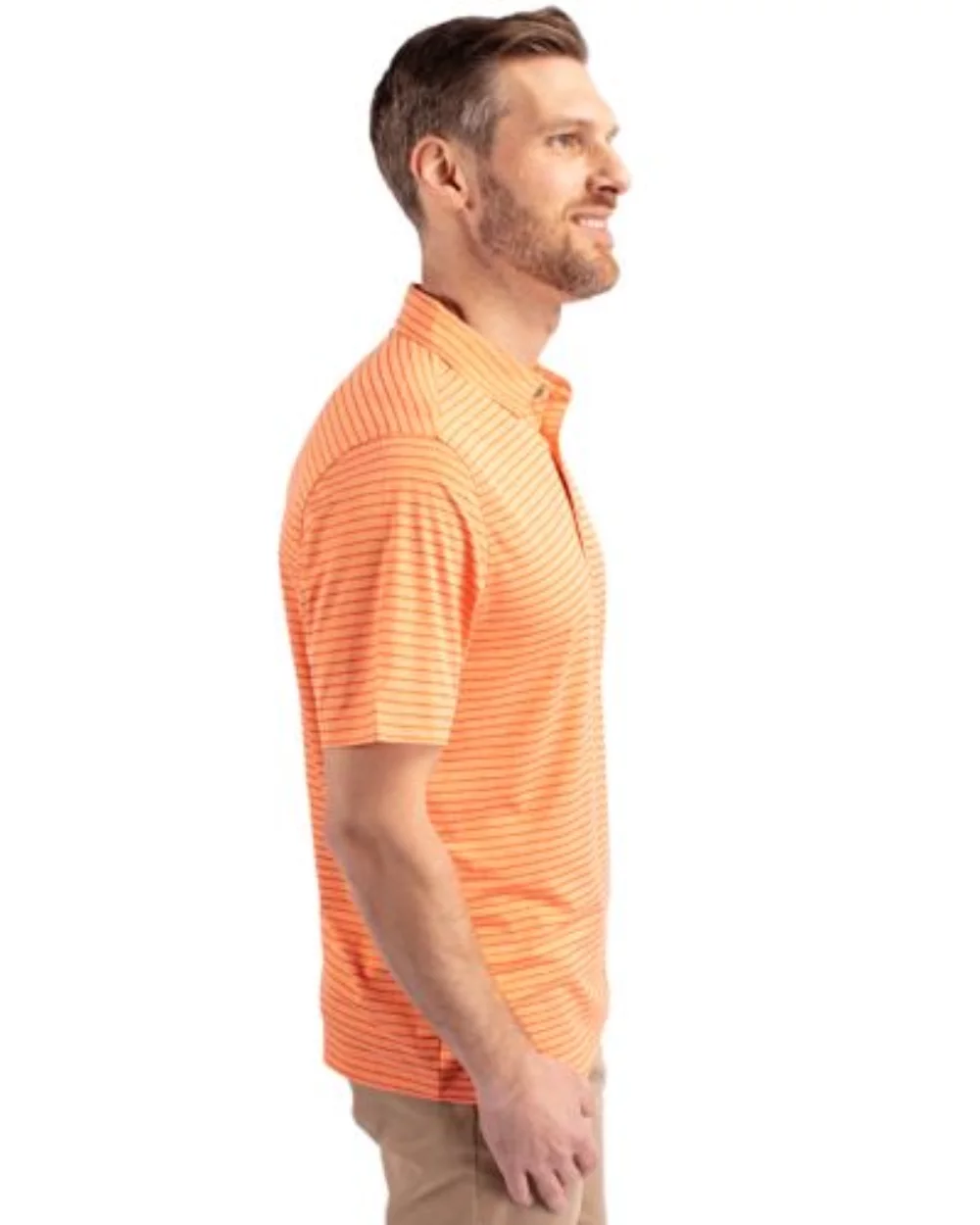 Polo pour hommes Cutter & Buck Forge Eco Heather Stripe Stretch recyclé