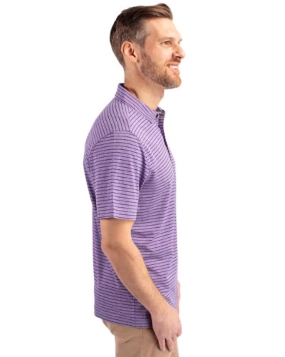 Polo pour hommes Cutter & Buck Forge Eco Heather Stripe Stretch recyclé