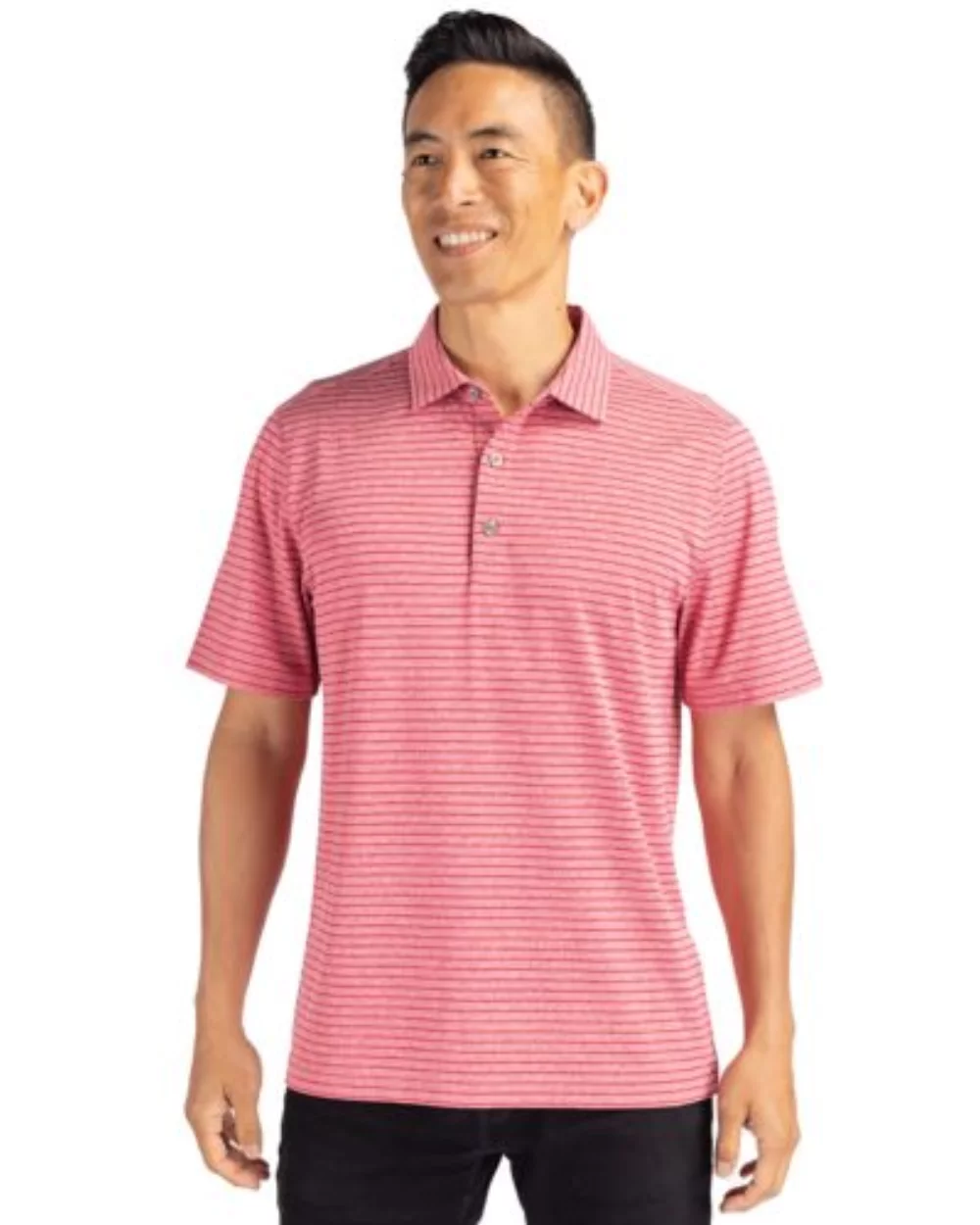 Polo pour hommes Cutter & Buck Forge Eco Heather Stripe Stretch recyclé