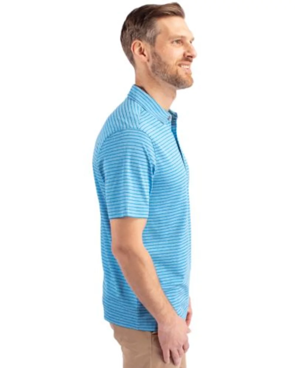 Cutter & Buck Forge Eco Heather Stripe Stretch Recycled Mens Big & Tall Polo