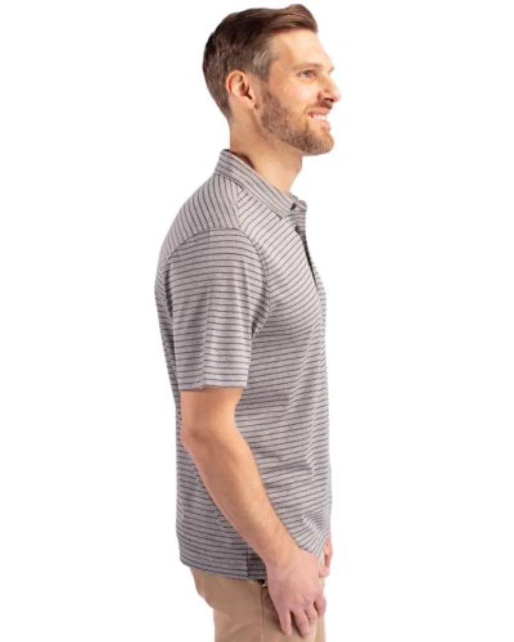 Cutter & Buck Forge Eco Heather Stripe Stretch Recycled Mens Polo