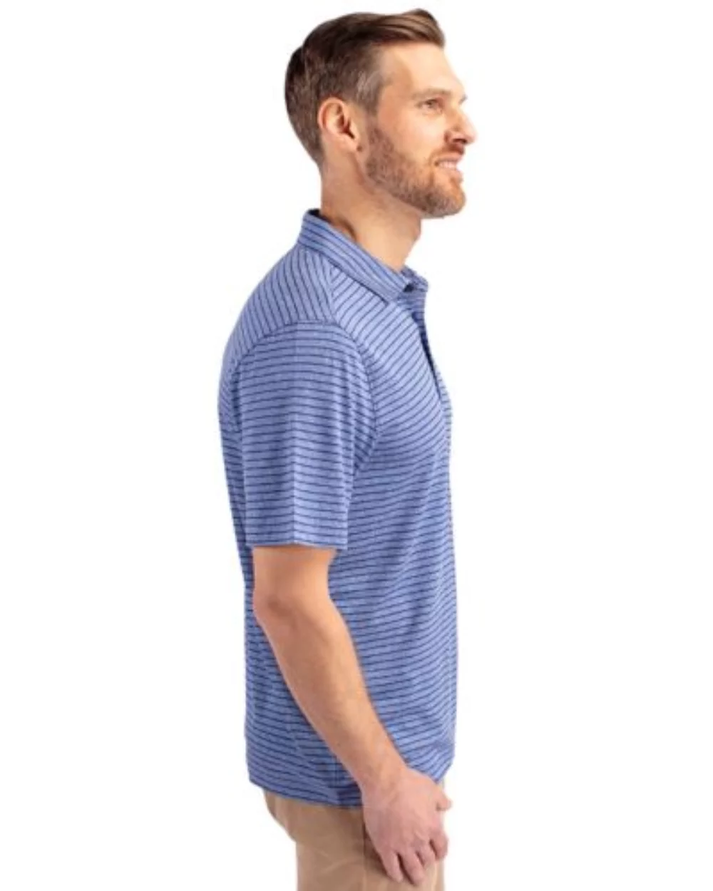 Cutter & Buck Forge Eco Heather Stripe Stretch Recycled Mens Polo