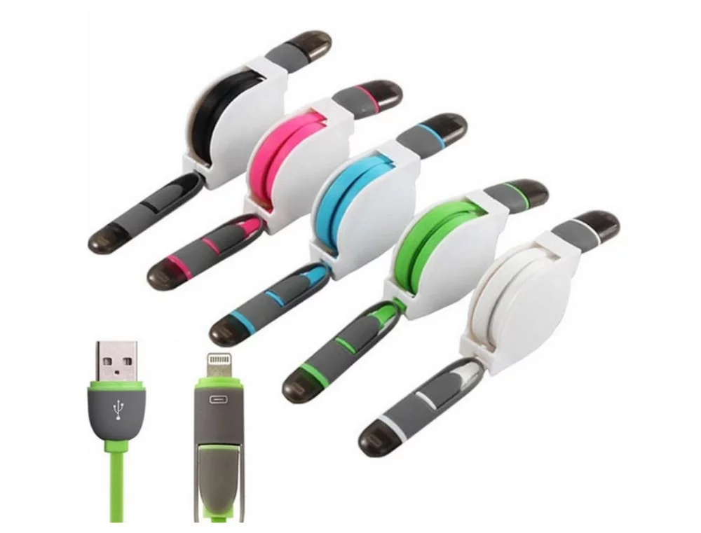 2-in-1 Retractable Charging Cable