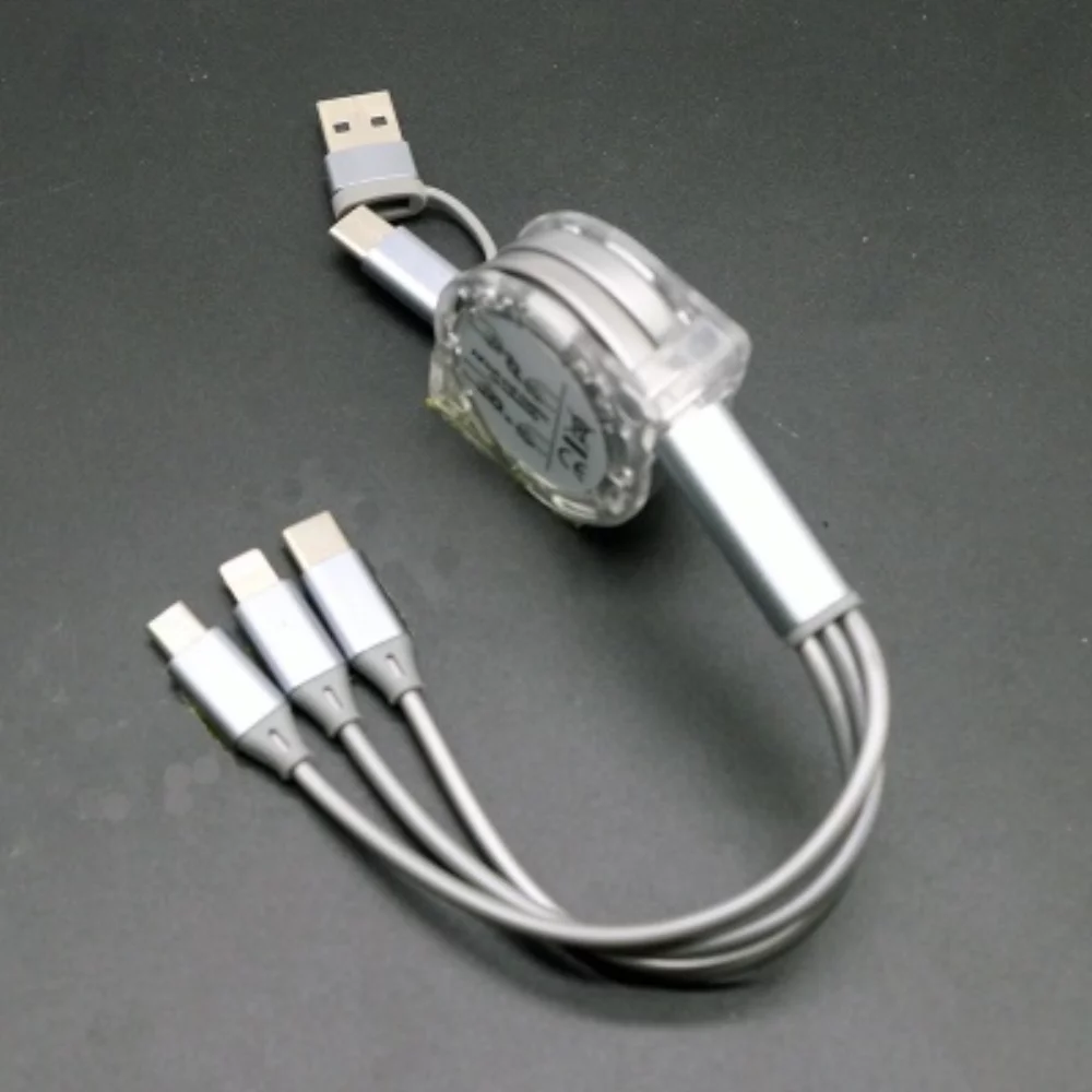 2-in-1 Retractable Charging Cable