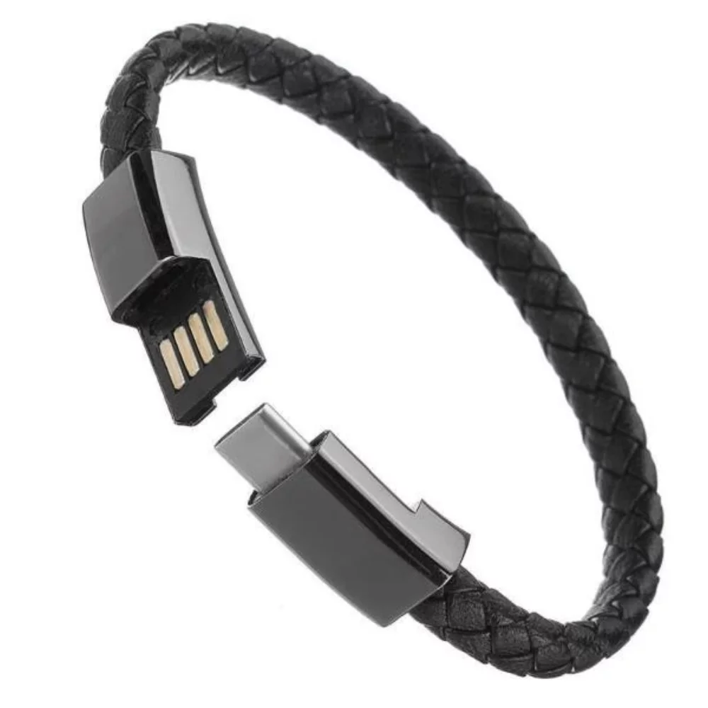 2-in-1 Leather Bracelet Charger