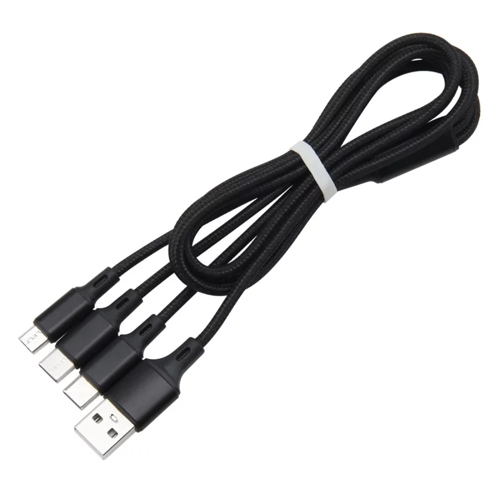 Câble de charge tressé 3-en-1 de 2 mètres