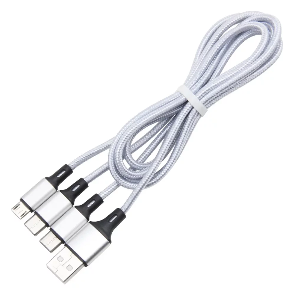 Câble de charge tressé 3-en-1 de 2 mètres