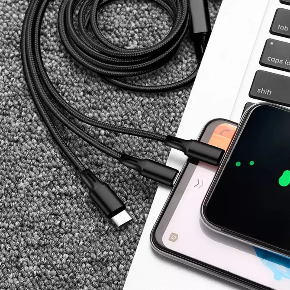 2 Meter 3-in-1 Braided Charging Cable
