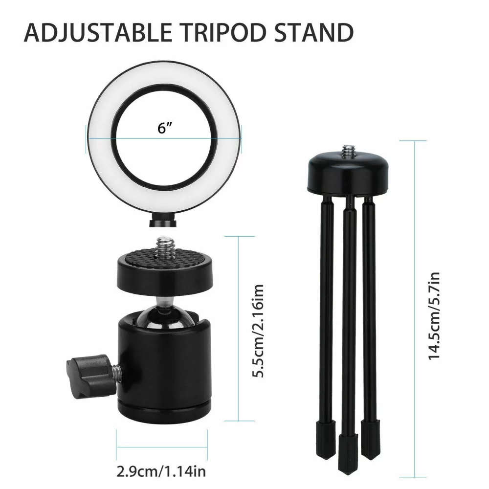 Anneau lumineux de 6" avec trépied