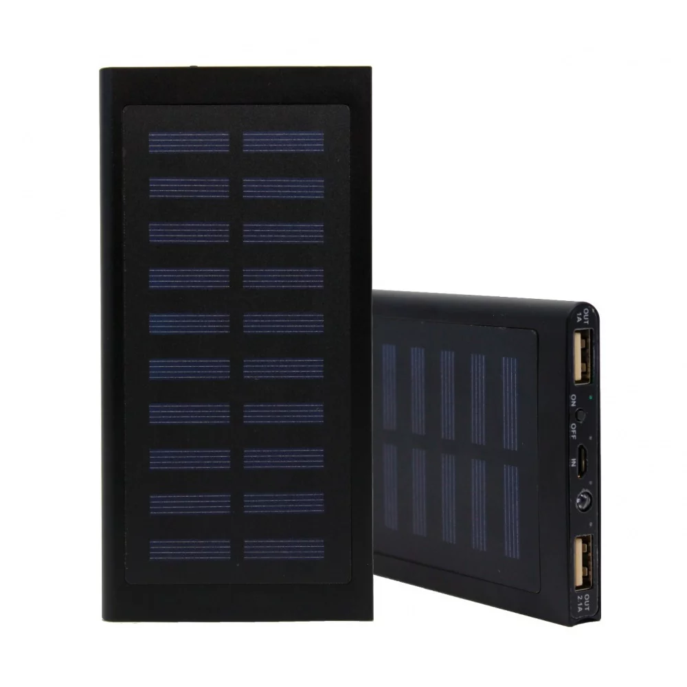 Dual Charging High Capacity Solar Charger w/Flashlight